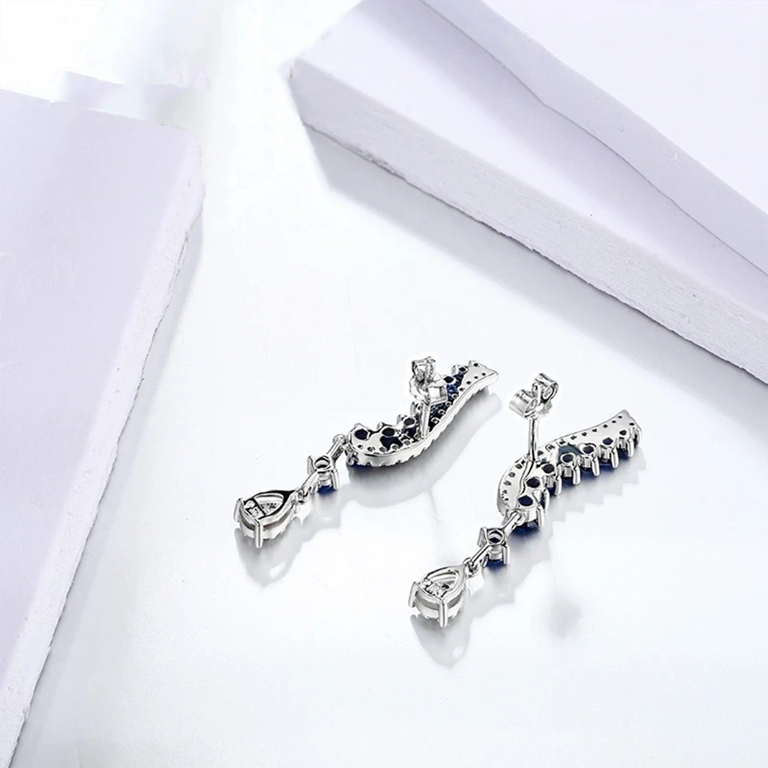 Blue Sapphire Elegance Drop Earrings